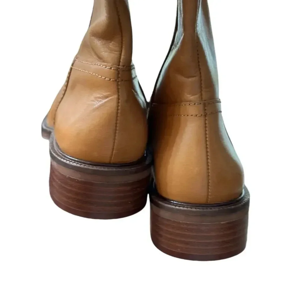 Vince Camuto Alfella Leather Boots Light Cognac Size 5.5 M